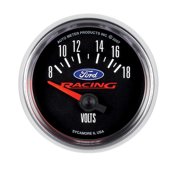 2-1/16" VOLTMETER, 8-18V, FORD RACING